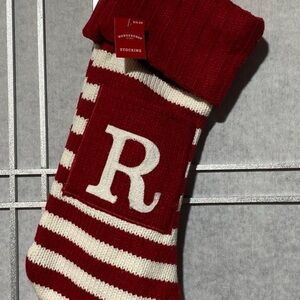 Wondershop Red and White R Initial Christmas Stocking